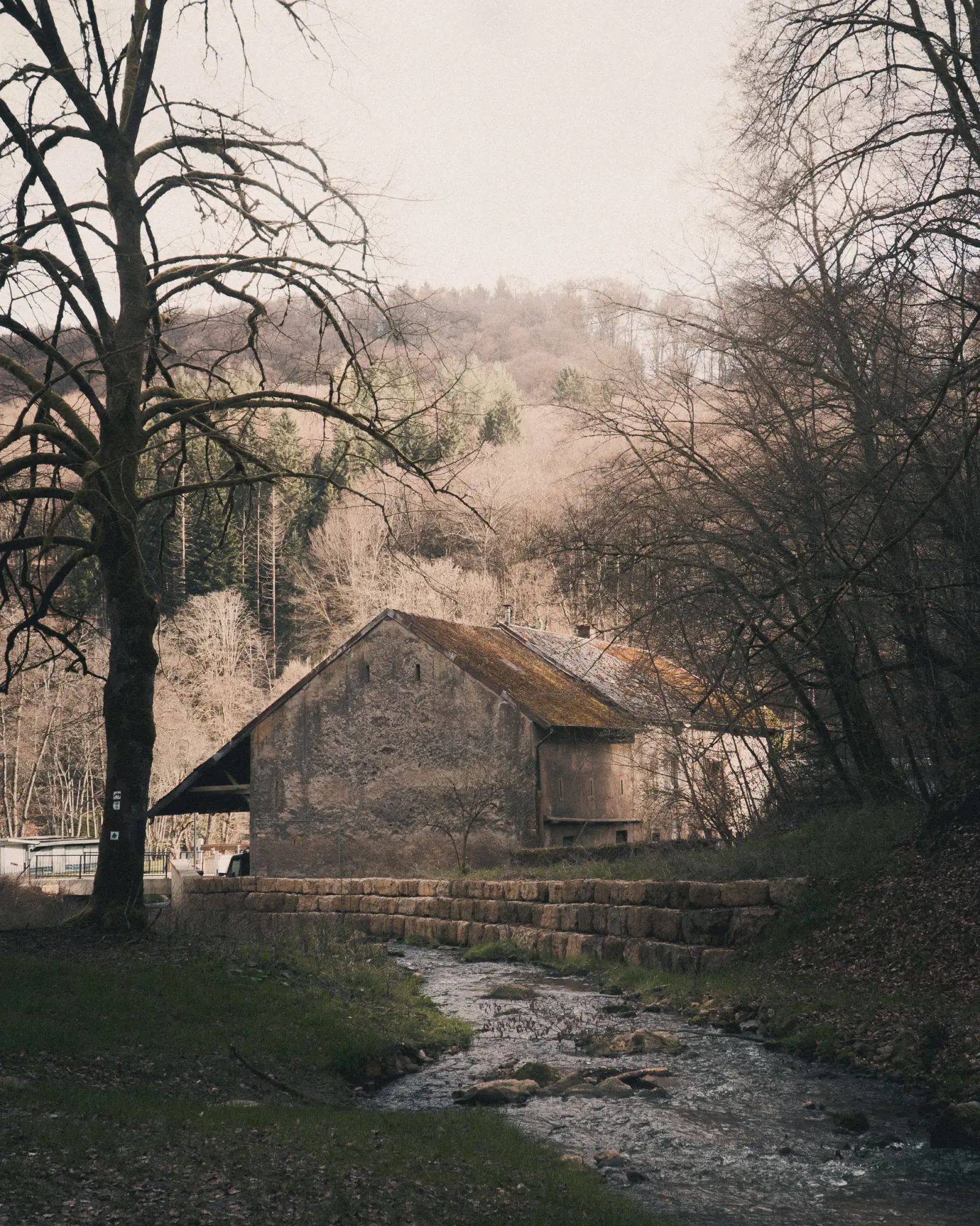Old stone house by the trail used for storage